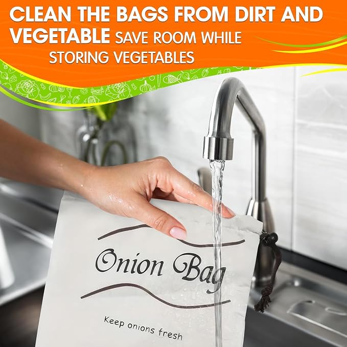 2Pcs Potato and Onion Storage Bags – Reusable Cotton Produce Bags - Image 9