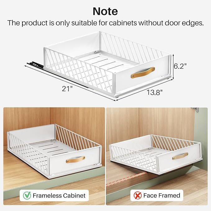 Pull out Cabinet Organizer, Heavy Duty Slide out Pantry Shelves Drawer Storage - Image 3