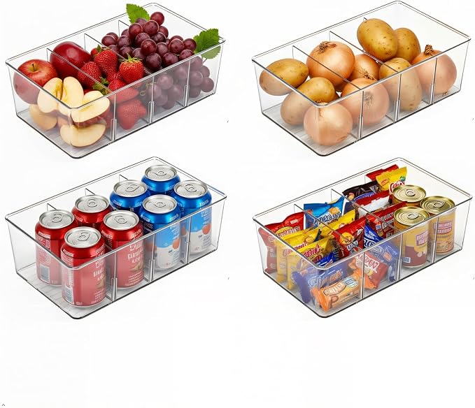 4 Pack Pantry Organizers and Storage, Snack Containers by Unknown
