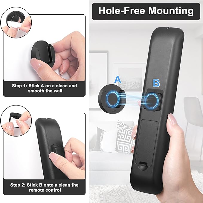 YYILIS Magnetic Remote Control Holder Wall Mount, 4 Pack TV Remote Control - Image 6