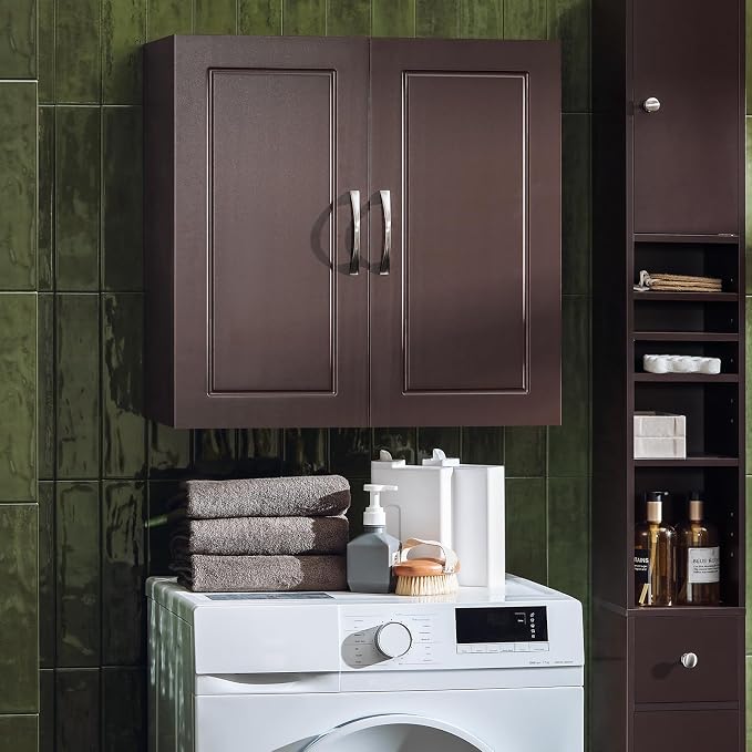 SoBuy Wall Cabinet, Bathroom Storage, 23.6 x 11.8 x 23.6 in, Universal Cabinet - Image 5