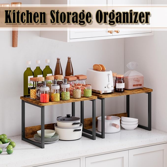 MARTY Countertop Organizer, 17.1"x12.4", Cabinet Organizer Microwave Stand | - Image 2