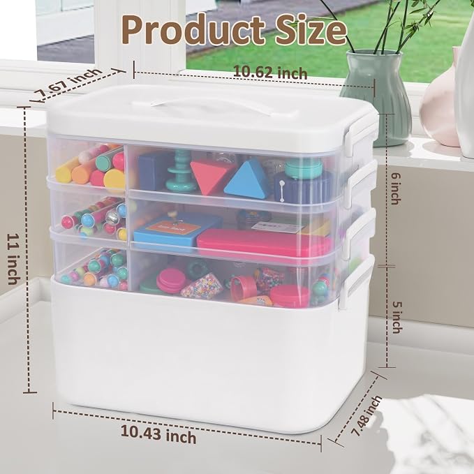 Gifhomfix 4-Layer Plastic Craft Organizers and Storage Box - Image 3