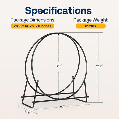 VIVOHOME 32 Inches Firewood Log Rack Hoop - Image 3