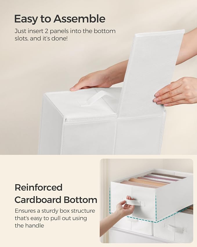 SONGMICS Set of 6 Large Size Wardrobe Clothes Organizers, 6-Compartment - Image 4