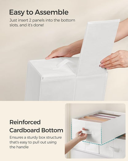 SONGMICS Set of 6 Large Size Wardrobe Clothes Organizers, 6-Compartment - Image 4