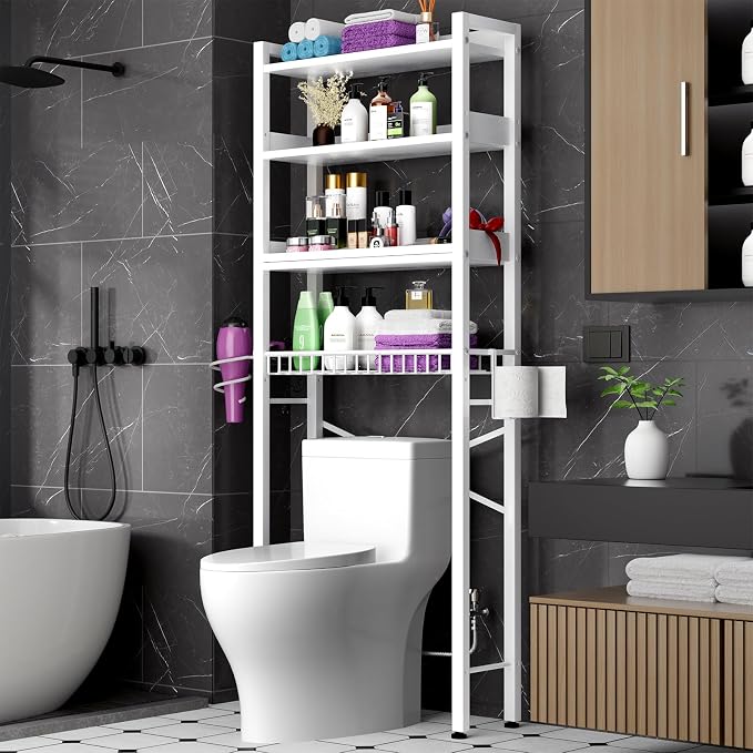 Over The Toilet Storage Cabinet, 4 Tier Bathroom Organizer and Storage by Unknown