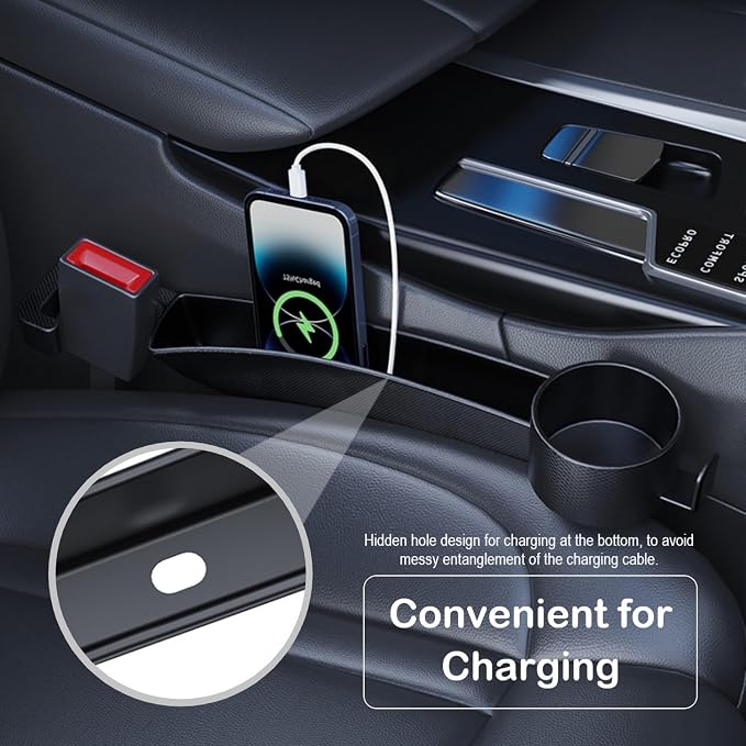 Car Seat Gap Plug with Storage Slot, Auto Gap Filler Organizer with Cup Holder - Image 6
