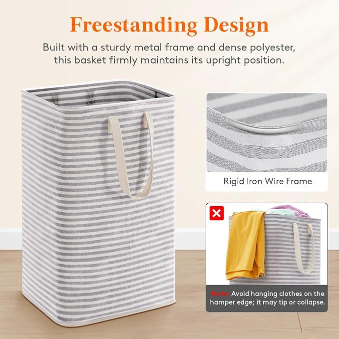 Lifewit 75L Large Collapsible Laundry Hamper, Tall Foldable Dirty Clothes - Image 5