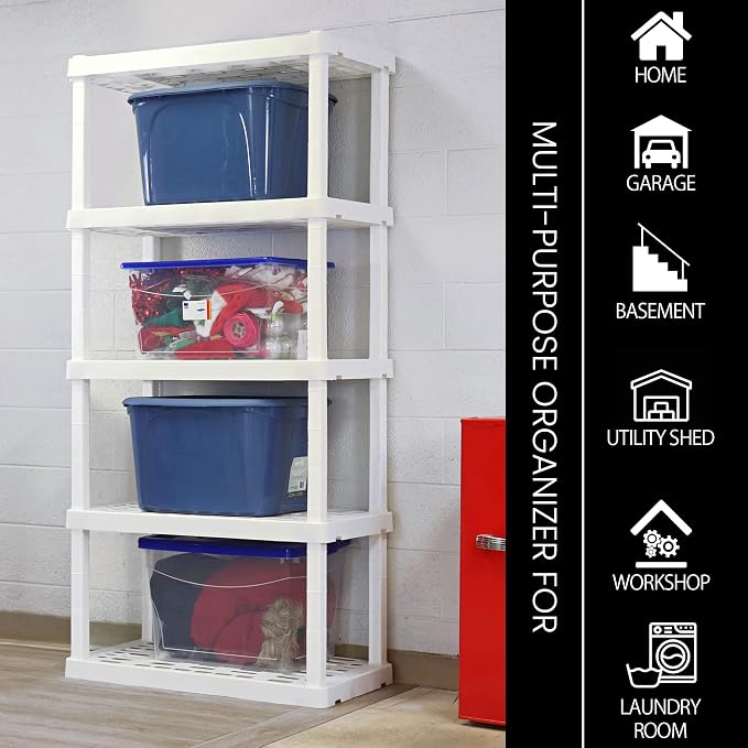 Oskar 5-Tier Storage Shelf, Heavy Duty Storage Shelf, 750 lbs, Laundry Room - Image 4