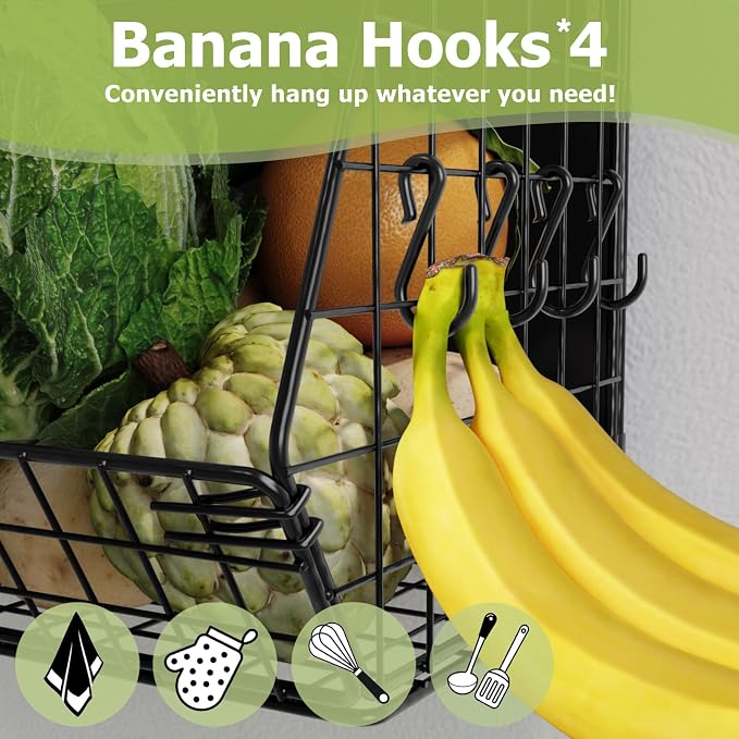 Magnetic Shelf for Fridge with Wood Lid, Fruit Potato and Onion Storage Bins - Image 4