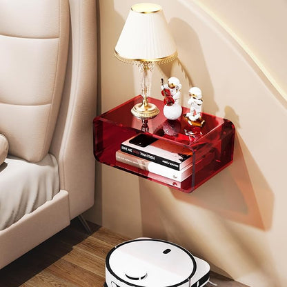 Acrylic Floating Nightstand, Bedside Table, Nightstand Shelf Wall Mounted - Image 4