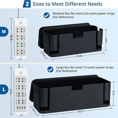 ZhiYo Cable Management Box Black, Cord Hider Box to Conceal Power Strips on - Image 2