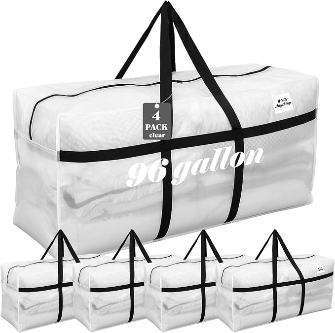 4 Pcs 96 Gallon Extra Large Moving Bags Heavy Duty Storage Bag - Image 2