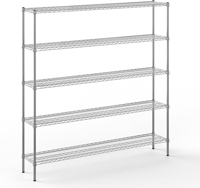 14" Deep x 72" Wide x 74" Height Wire Shelving Kit | 5-Tier | NSF Commercial by Regal+Altair
