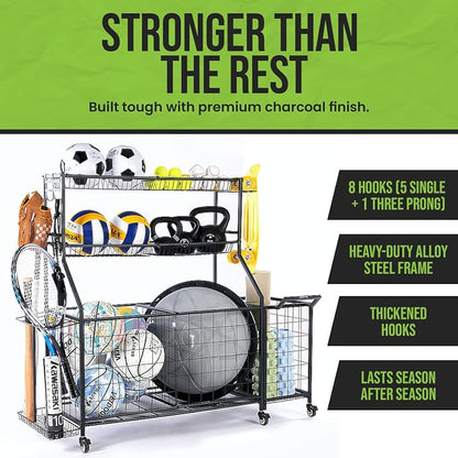 SpaceWise Sports Equipment Organizer – Garage Ball Storage Rack - Image 8