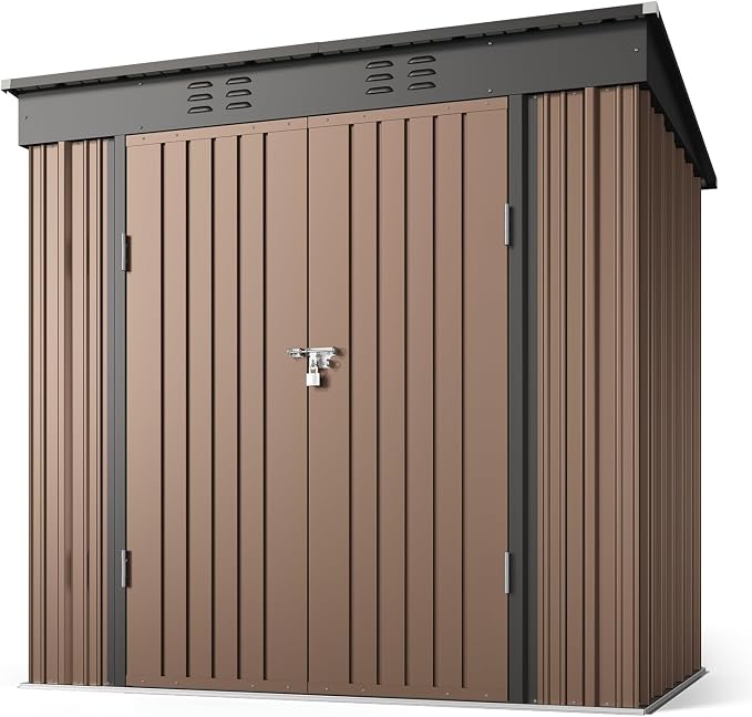 Gizoon 8' x 6' Outdoor Storage Shed, Lockable Doors and Ventilation - Image 9
