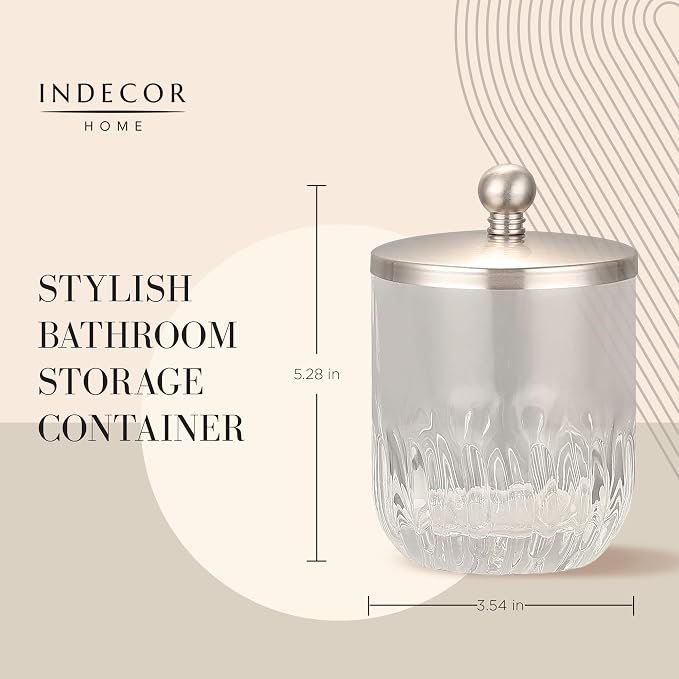 Glass Jar with Metal Lid for Bathroom Organization, Q Tips, and Small - Image 2