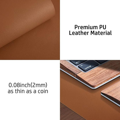 Aothia Leather Desk Pad Protector, Mouse Pad, Office Desk Mat, Non-Slip PU - Image 7