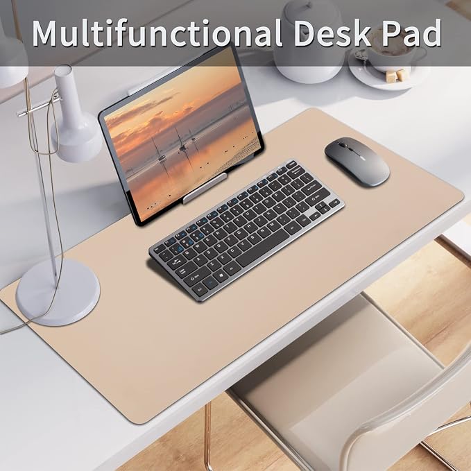 Leather Desk Pad, Large Mouse Pad, Leather Desk Blotter, Non-Slip Desk Pad - Image 2