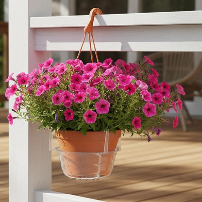 Curtis Wagner Plastics Hanging Basket Drip Pans | Clear, Round Hanging Plant - Image 5