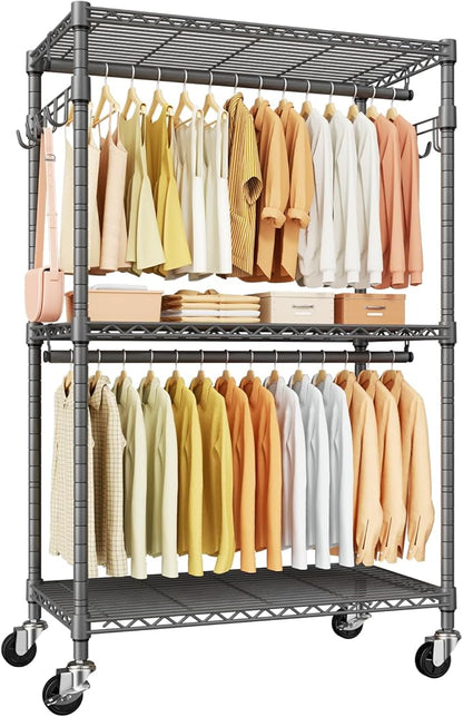 P1 Rolling Clothing Rack with Lockable Wheels, Heavy-Duty Garment Rack by UlifHome