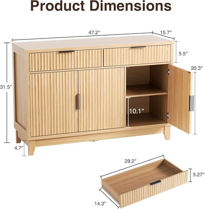 Vabches Modern Sideboard Buffet Cabinet - Image 2
