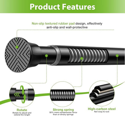 4Pcs Spring Tension Curtain Rod 24-46 Inch, Adjustable Tension Rod - Image 4