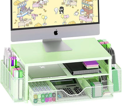 OPNICE Desk Organizers and Accessories, 2-Tier Computer Monitor Stand Riser by OPNICE