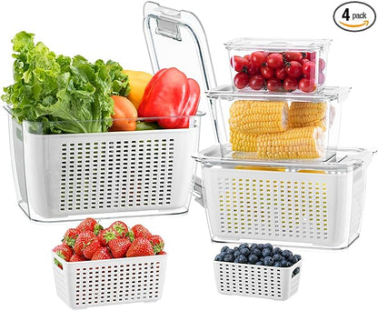 LUXEAR 4 Pack Fruit Vegetable Containers by Luxear