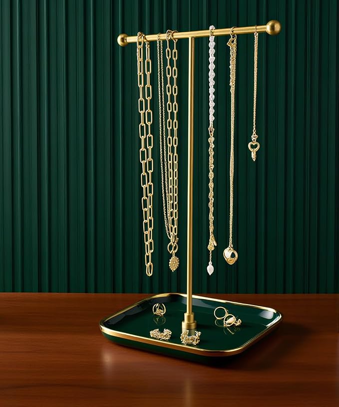 VROOMIUM Necklace Holder- Ceramic Base 1ft Height Jewelry Organizer Stand - Image 7