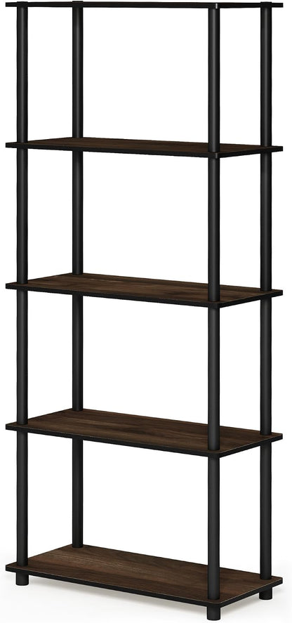Furinno TURN-N-TUBE Storage Shelves, 5-Tier Book Shelf, Corner Shelf, Toolless - Image 6