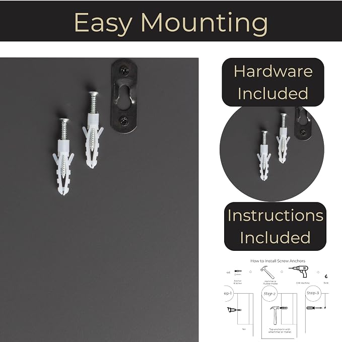 BLU MONACO | Wall-Mounted Mail and Key Holder in Grey Wood | Two-Tier Mail - Image 4