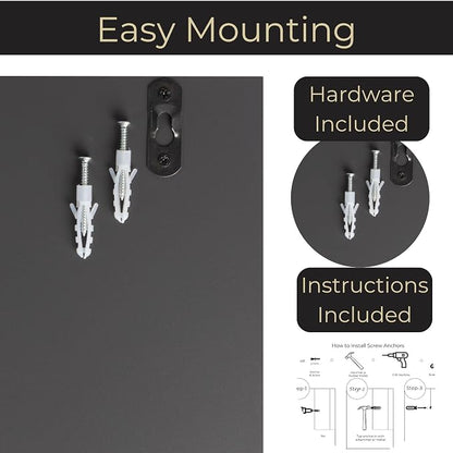 BLU MONACO | Wall-Mounted Mail and Key Holder in Grey Wood | Two-Tier Mail - Image 4