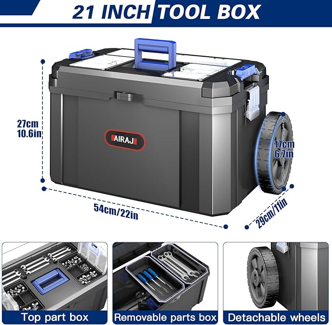 3 IN 1 Rolling Tool Box With Wheels, Stackable Tool Box, Modular Tools Storage - Image 5