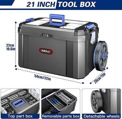 3 IN 1 Rolling Tool Box With Wheels, Stackable Tool Box, Modular Tools Storage - Image 5