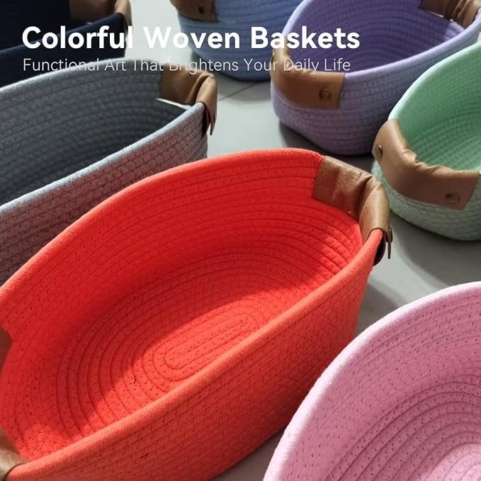 Medium Cotton Woven Basket - Image 6