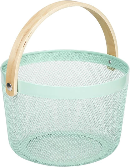 IBWell Bucket-Shape Metal Wire Woven Fruit Storage Bowl Basket by IBWell