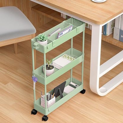 SPACELEAD Slim Storage Cart 3 Tier, Bathroom Organizer Rolling Utility - Image 5