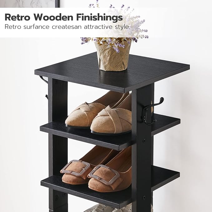 HOOBRO 8 Tiers Vertical Shoe Rack, Wooden Shoe Storage Organizer - Image 6