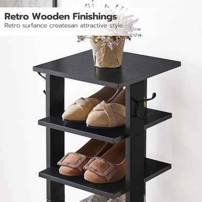 HOOBRO 8 Tiers Vertical Shoe Rack, Wooden Shoe Storage Organizer - Image 6
