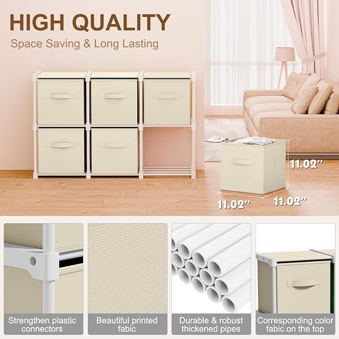 Briwooody 6 Cube Storage Organizer Bins - Image 2