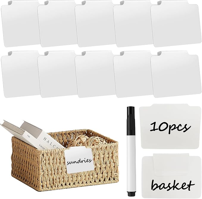 10 PCS Basket Labels, Clip On PVC Labels by YFANITI