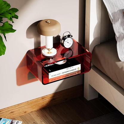 Acrylic Floating Nightstand, Bedside Table, Nightstand Shelf Wall Mounted - Image 9