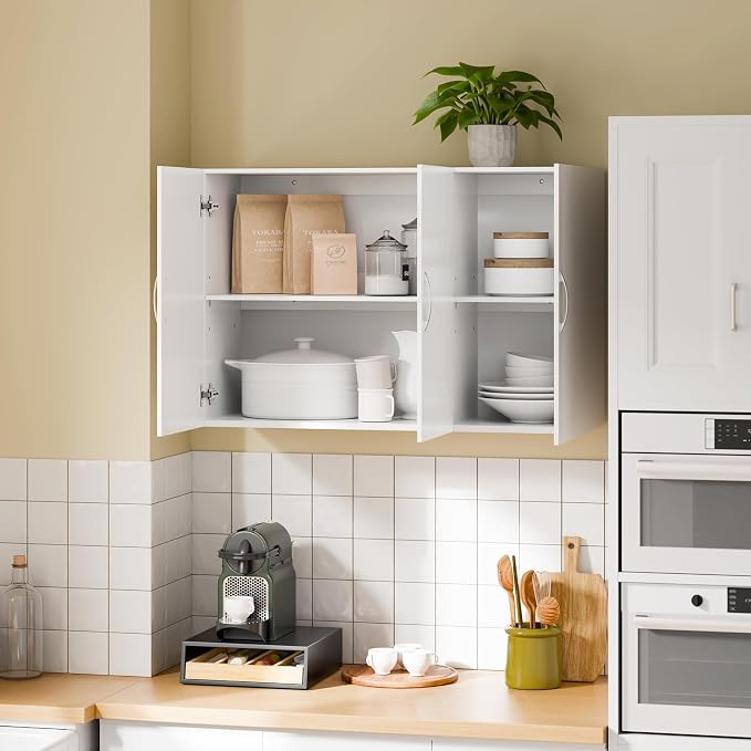 SoBuy Bathroom Wall Cabinet, Large 3-Door, 23.6 x 11.8 x 35.4 in, Kitchen & - Image 2