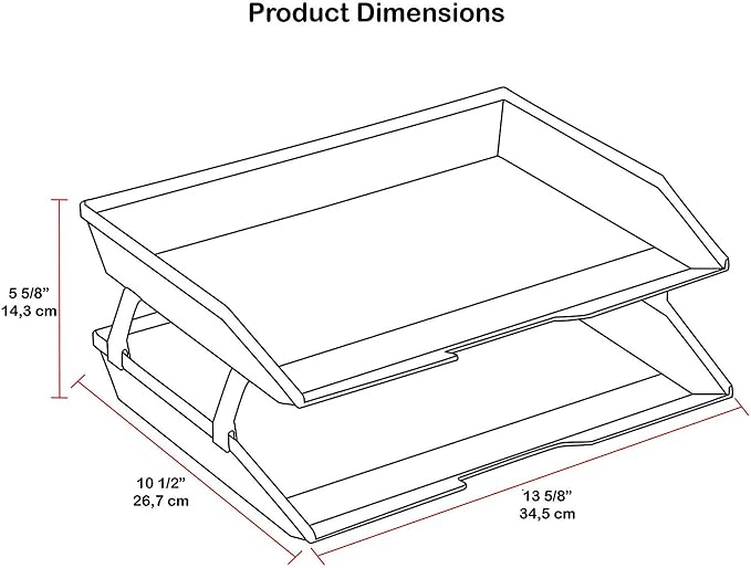 Acrimet Facility 2 Tier Letter Tray, Side Load, Letter Size/A4, Desktop File - Image 7