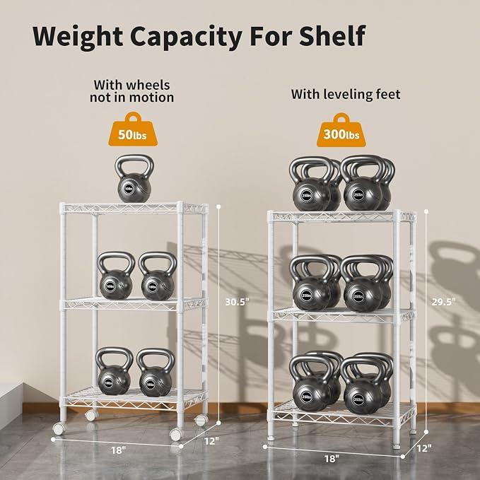 Golpart Small Shelves Storage Wire Metal Adjustable Shelf Unit - Image 7