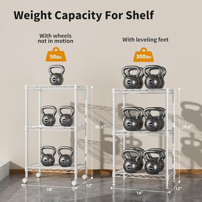 Golpart Small Shelves Storage Wire Metal Adjustable Shelf Unit - Image 7