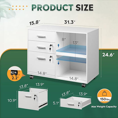 DEVAISE 3-Drawer File Cabinet - Image 2