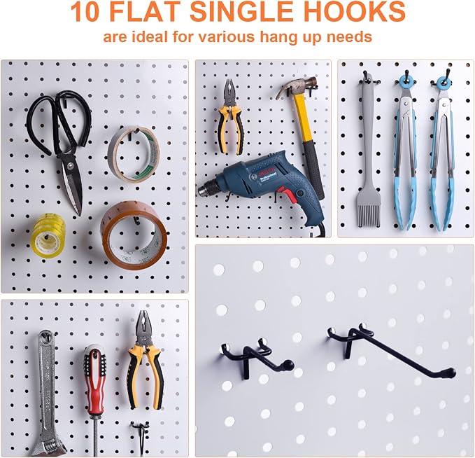 16 Pack Pegboard Utility Hooks, Peg Board Holders & Rack - Image 6